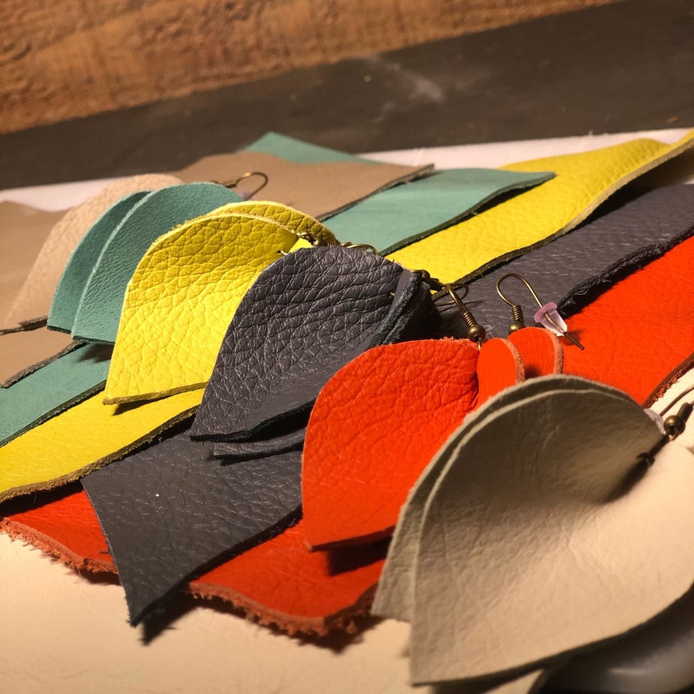 🌟Upcyc Leather🌟 UpCycled handmade earrings